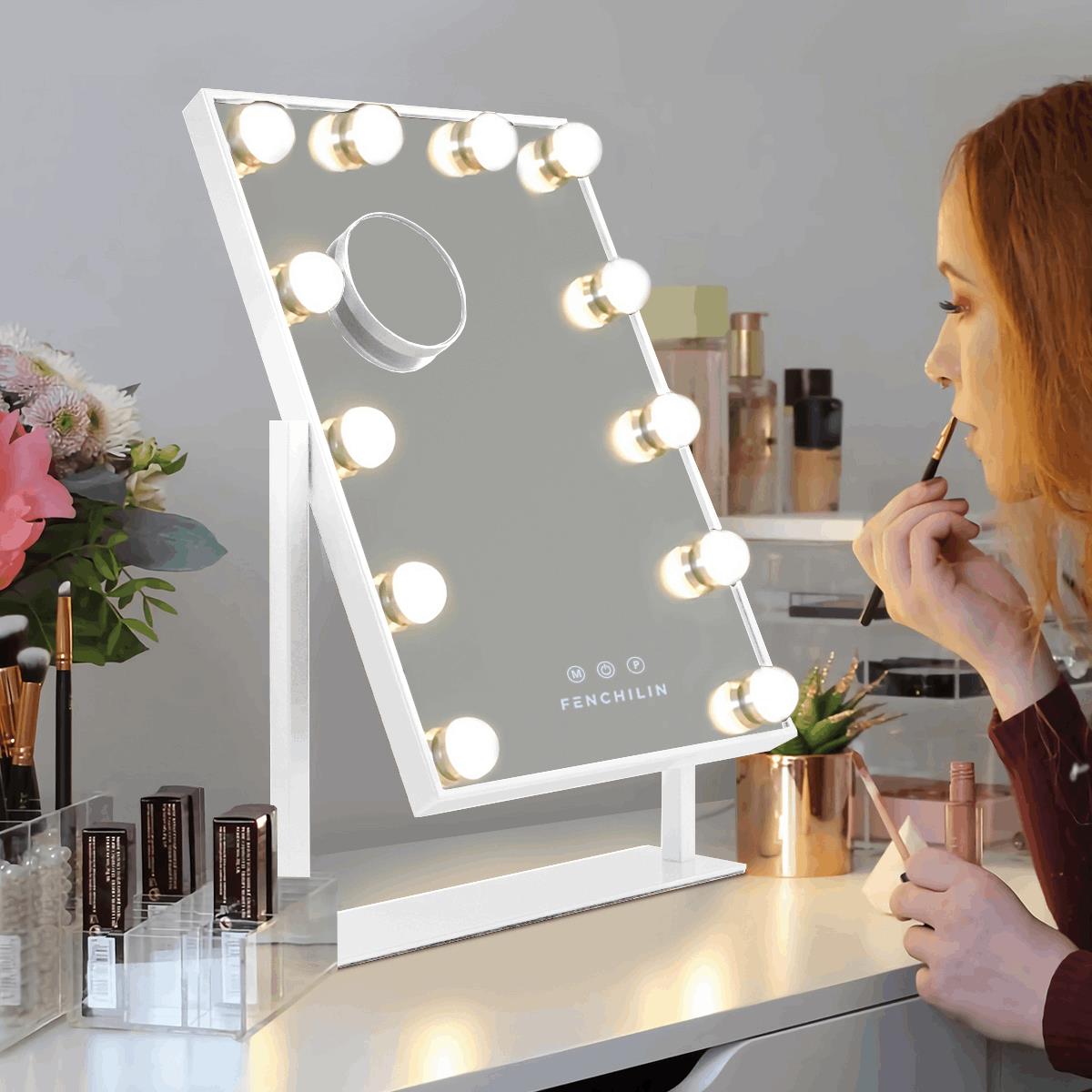 bottom price🔥Hollywood Silm Vanity Mirror L (14.5"x18.5") | 12 Dimmable LED Bulbs FENCHILIN - FENCHILIN