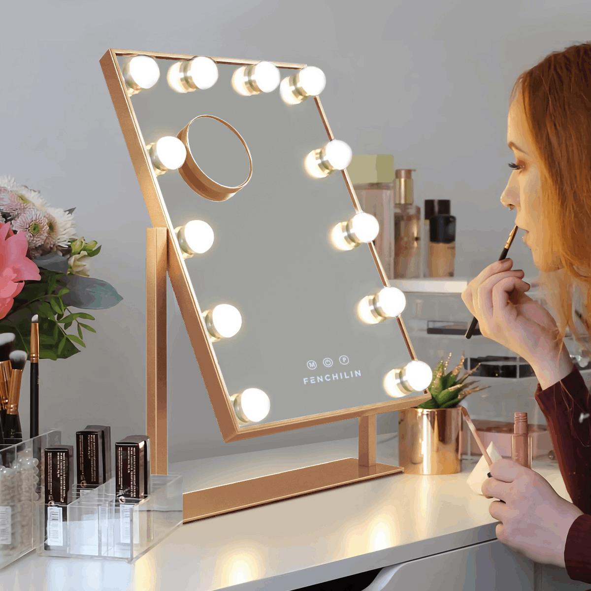 bottom price🔥Hollywood Silm Vanity Mirror L (14.5"x18.5") | 12 Dimmable LED Bulbs FENCHILIN - FENCHILIN