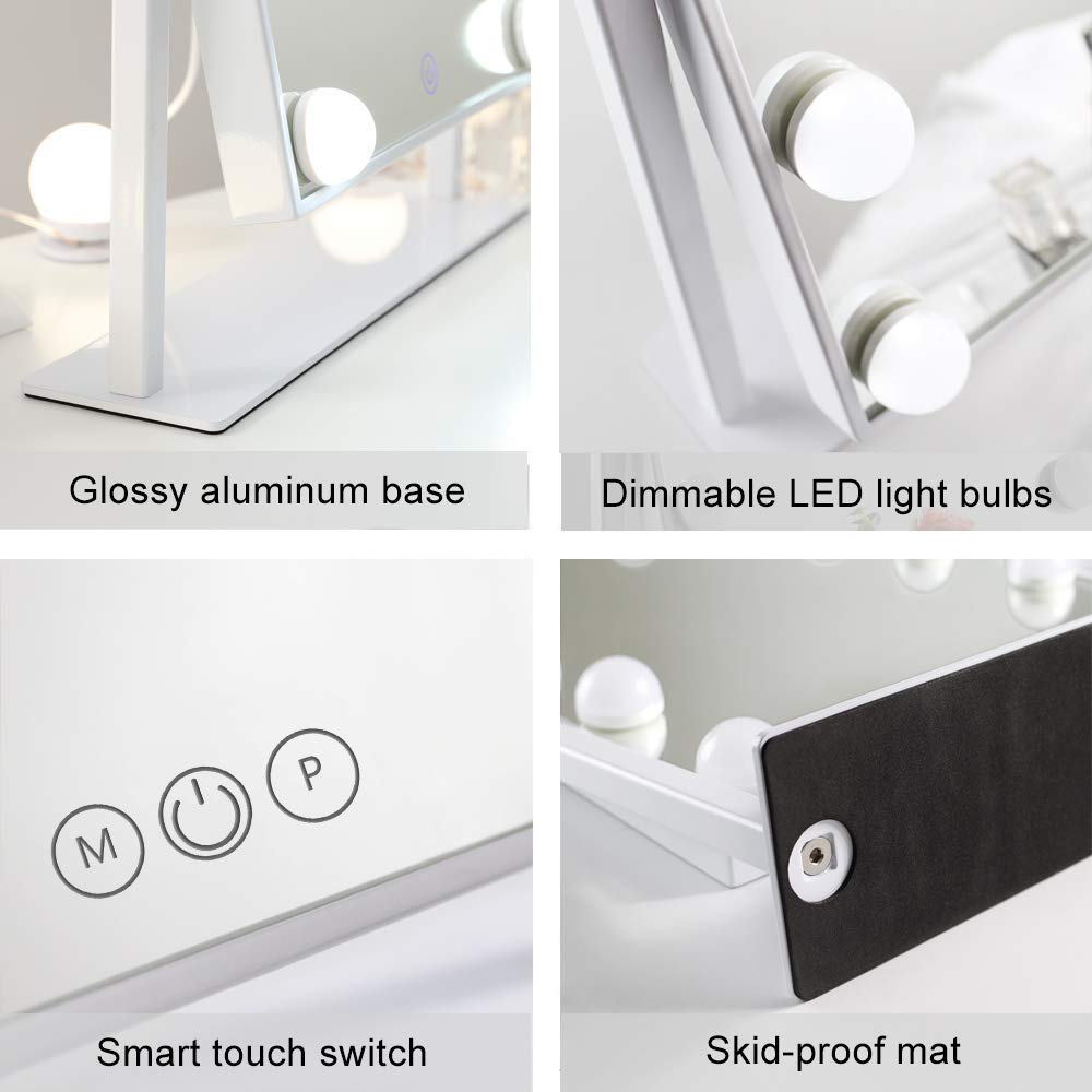 bottom price🔥Hollywood Silm Vanity Mirror L (14.5"x18.5") | 12 Dimmable LED Bulbs FENCHILIN - FENCHILIN