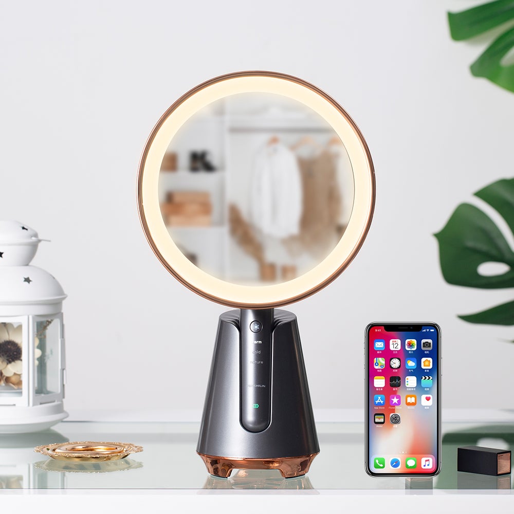 Handheld 6 inch Wireless Charge Vanity Mirror | FENCHILIN - FENCHILIN