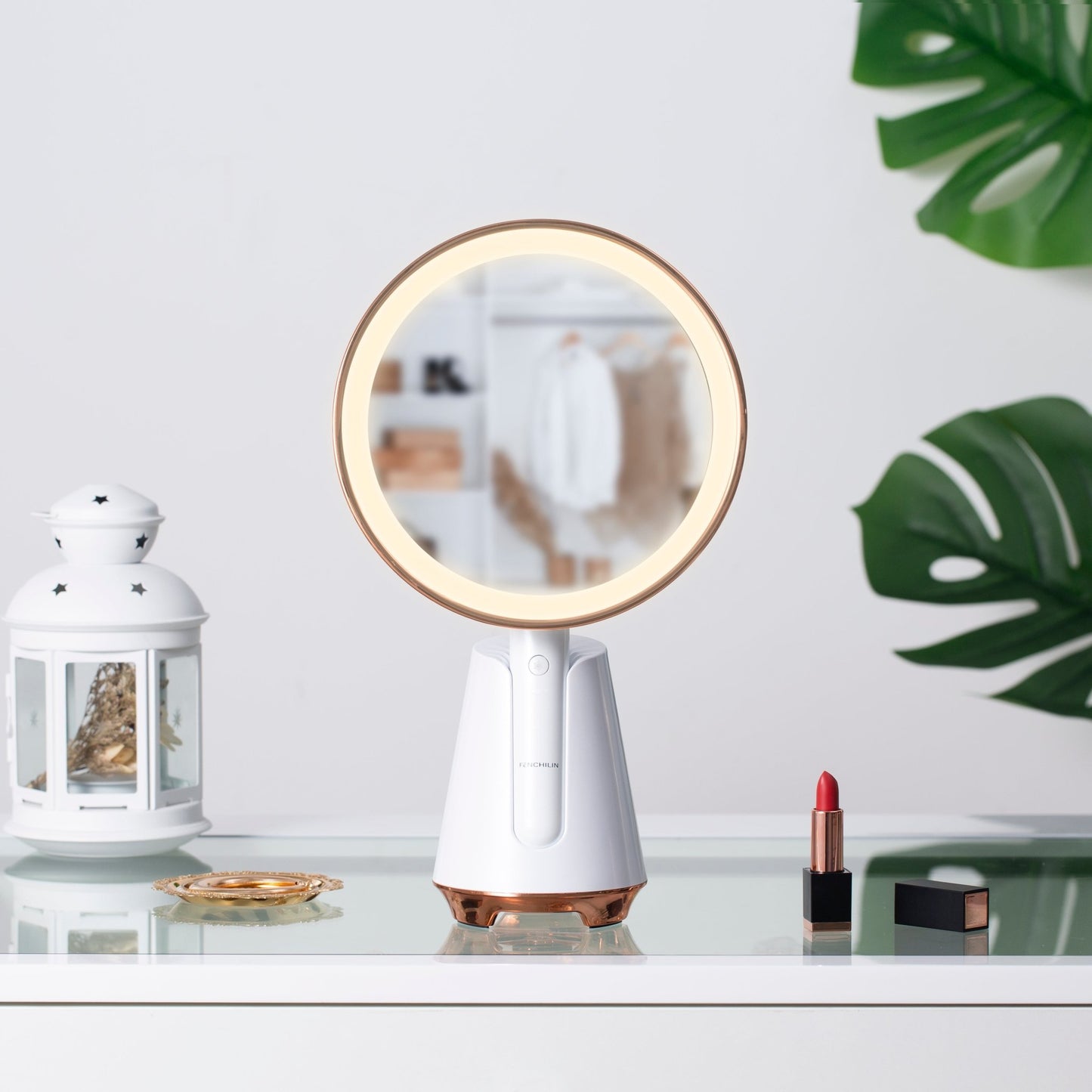 Handheld 6 inch Wireless Charge Vanity Mirror | FENCHILIN - FENCHILIN