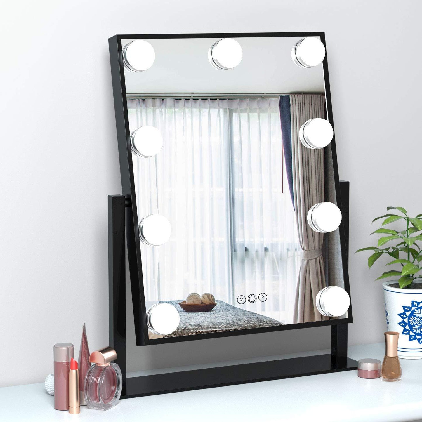 Hollywood Glow Vanity Mirror M (11.8" x 14'') | 9 Dimmable LED Bulbs FENCHILIN - FENCHILIN