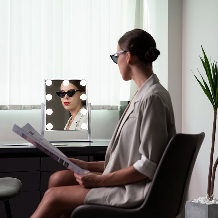 Hollywood Glow Vanity Mirror M (11.8" x 14'') | 9 Dimmable LED Bulbs FENCHILIN - FENCHILIN