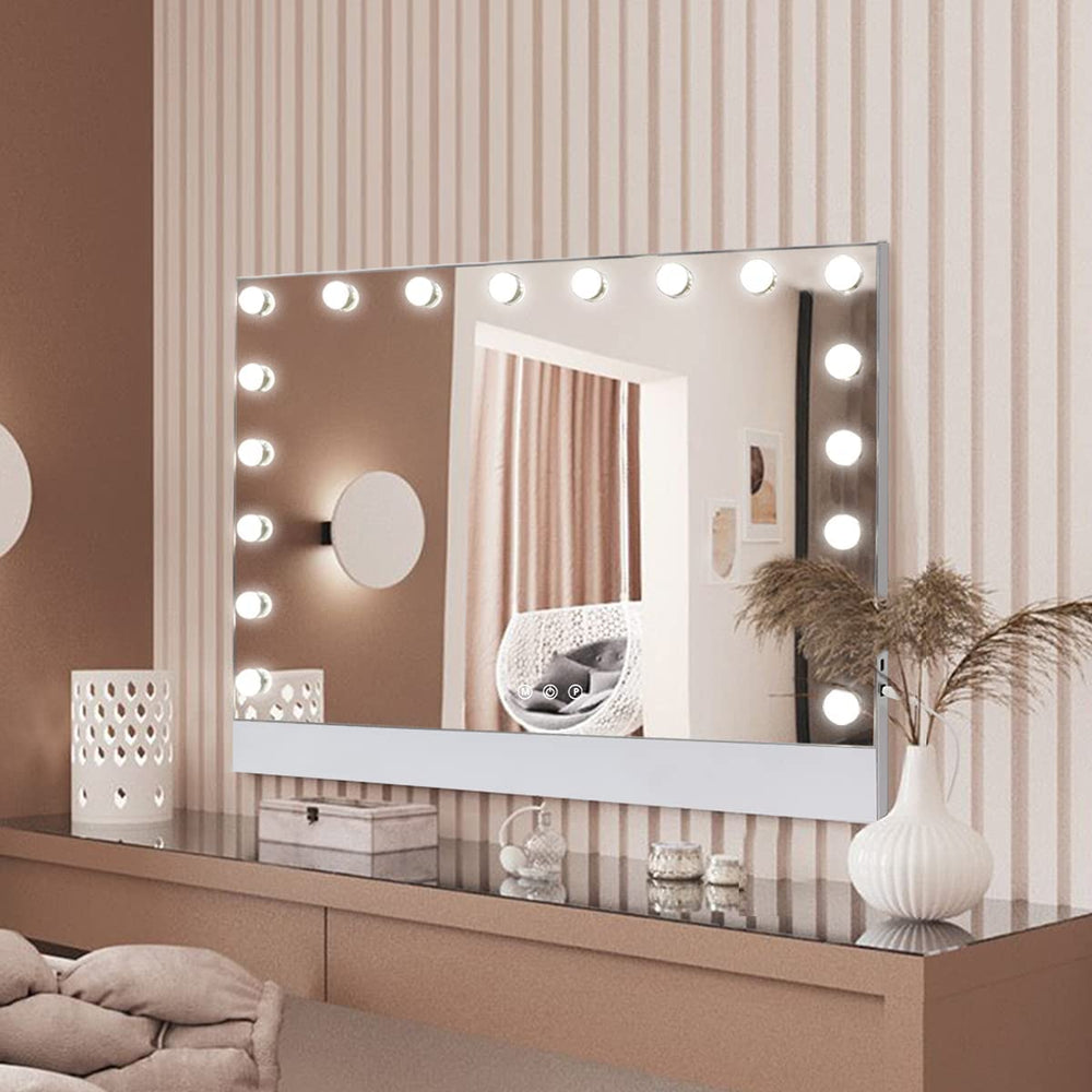 FENCHILIN Crystal Hollywood Vanity Mirror with Light Bluetooth LED Makeup  Mirror