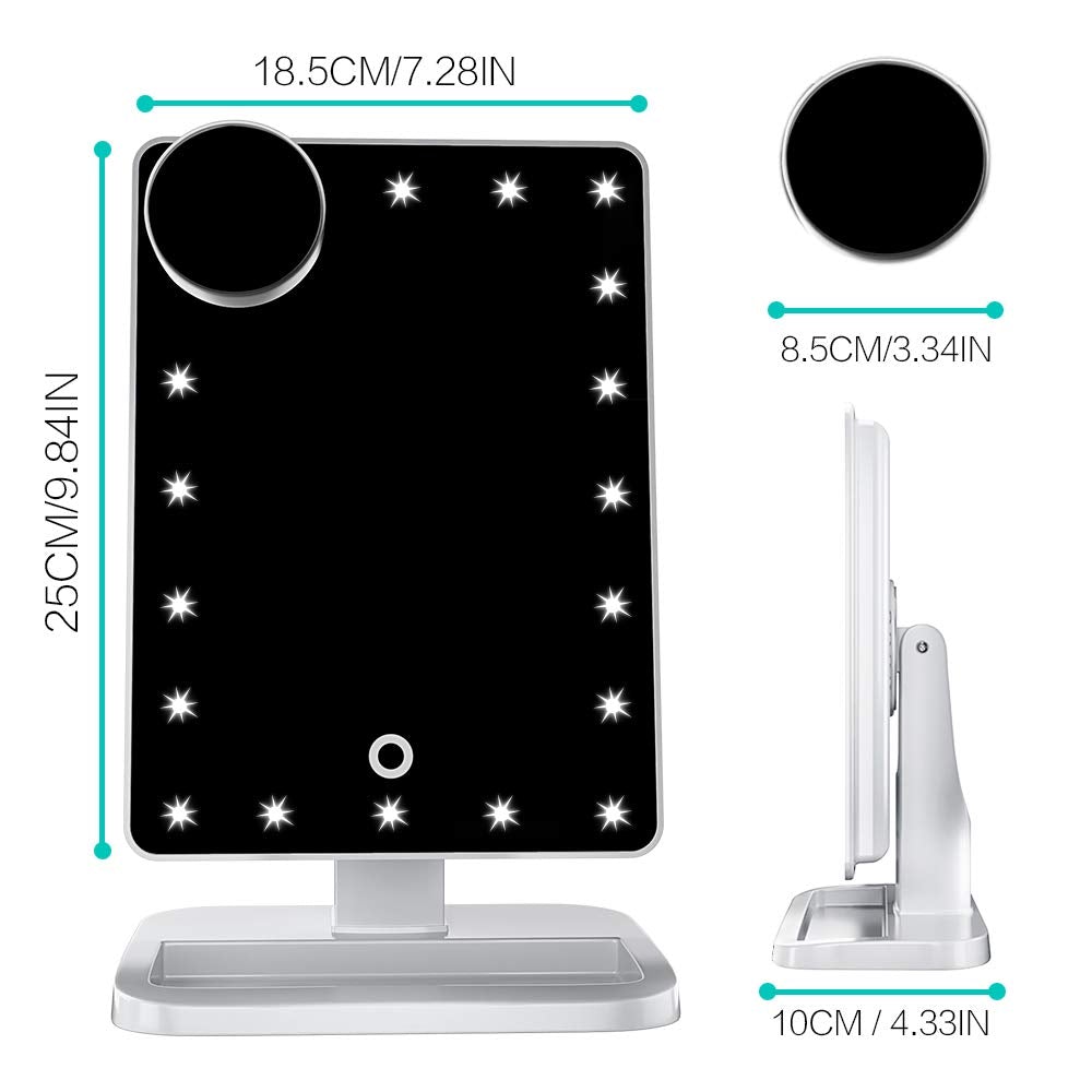 Makeup Mirror with Bluetooth Speaker Vanity Mirror 20 LED lights S | FENCHILIN - FENCHILIN